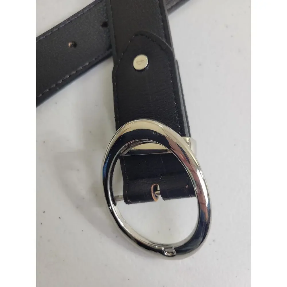Casual‎ Belt Black Leather Classic Formal Work Career Women's Size Medium
